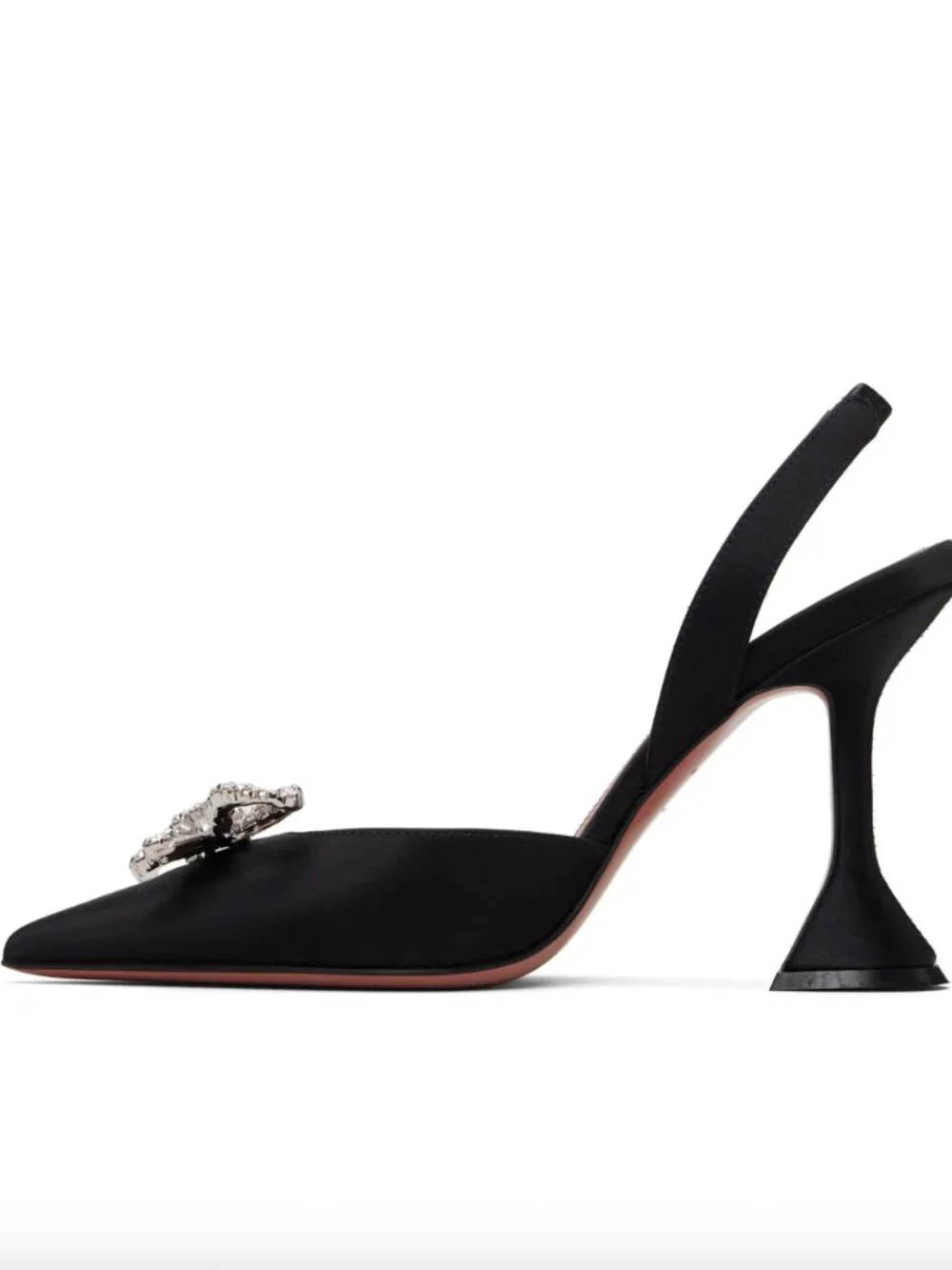 Amina Muaddi Black Rosie Sling Heels (Size 7)